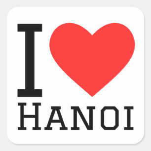Sticker Carré J'aime Hanoï