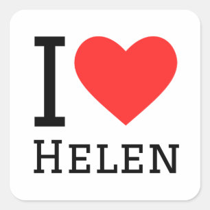 Sticker Carré J'aime helen