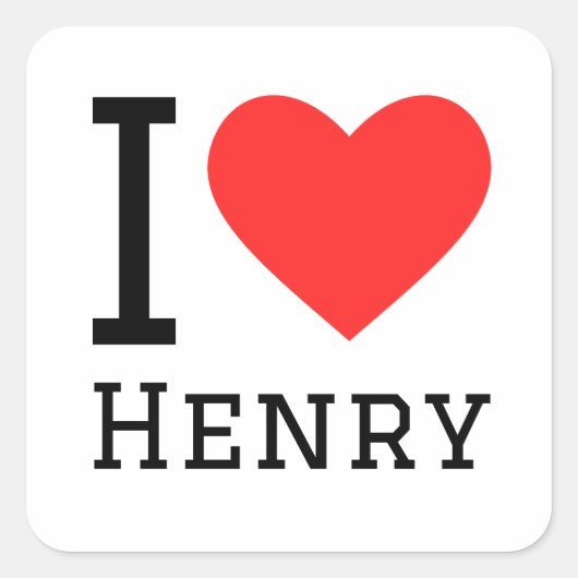 Sticker Carré J'aime henry (Devant)