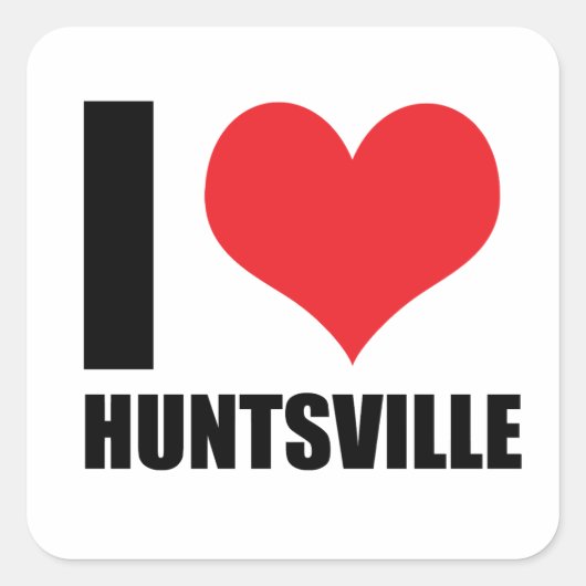 Sticker Carré J'aime Huntsville (Devant)
