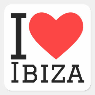Sticker Carré J'aime ibiza