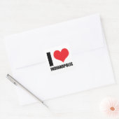 Sticker Carré J'aime Indianapolis (Enveloppe)