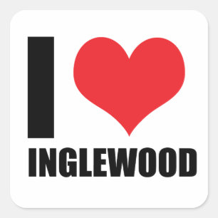 Sticker Carré J'aime Inglewood