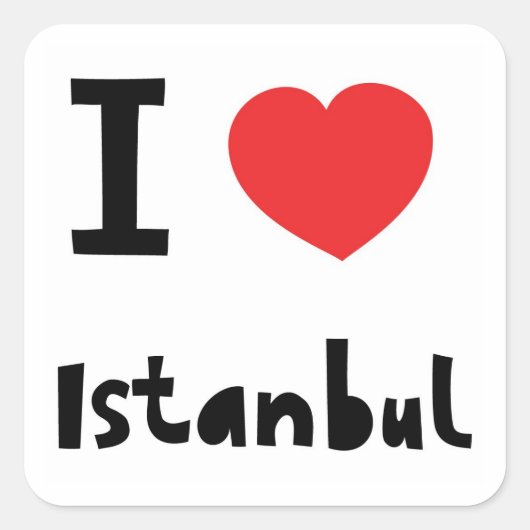 Sticker Carré J'aime Istanbul (Devant)