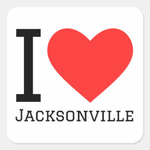 Sticker Carré J'aime Jacksonville