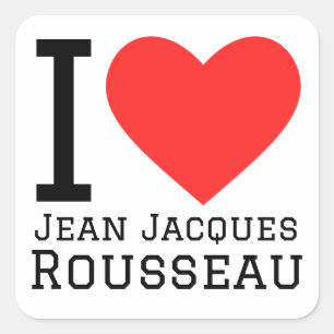 Sticker Carré J'aime jean Jacques Rousseau