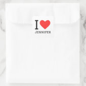 Sticker Carré J'aime jennifer (Sac)