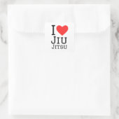 Sticker Carré J'aime Jiu jitsu (Sac)