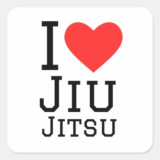 Sticker Carré J'aime Jiu jitsu (Devant)