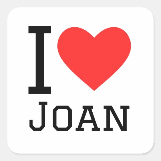 Sticker Carré J'aime Joan (Devant)