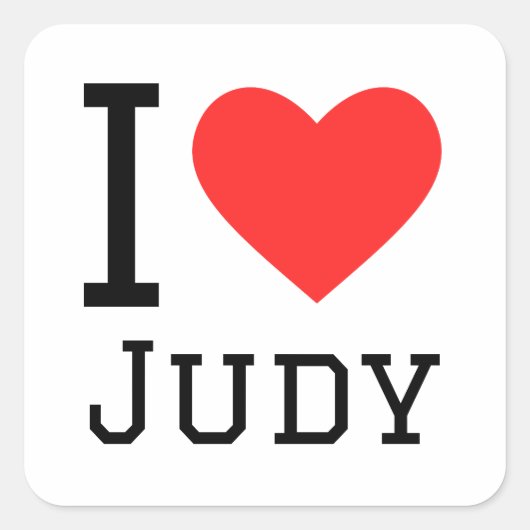 Sticker Carré J'aime judy (Devant)