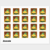 Sticker Carré J'aime juste les ananas... (Feuille)