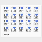 Sticker Carré J'aime KART (Feuille)