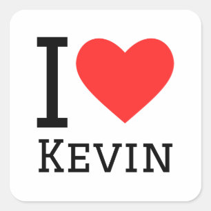 Sticker Carré J'aime kevin