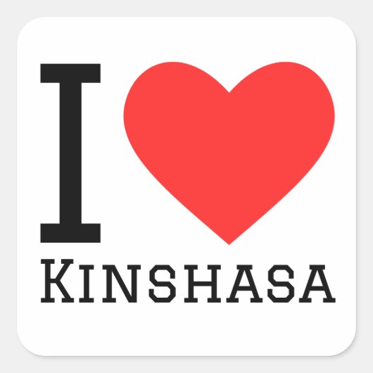 Sticker Carré J'aime Kinshasa (Devant)