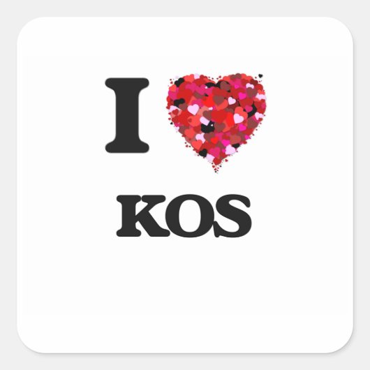 Sticker Carré J'aime Kos (Devant)