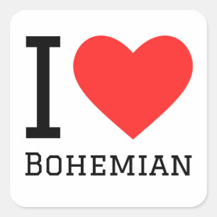 Sticker Carré J'aime la bohème