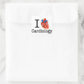 Sticker Carré J'aime la cardiologie (Sac)