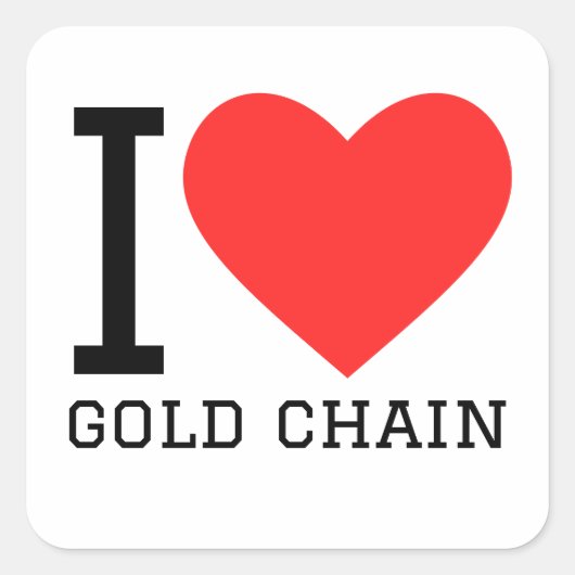 Sticker Carré J'aime la chaîne d'or (Devant)