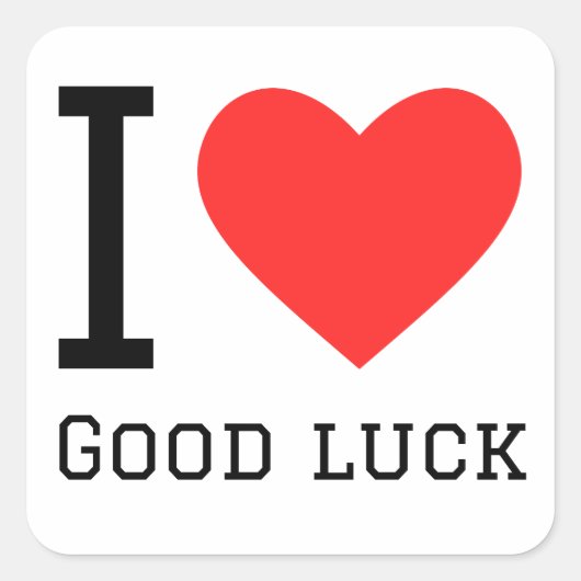 Sticker Carré J'aime la chance (Devant)