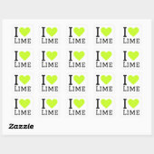 Sticker Carré J'aime la chaux (Feuille)