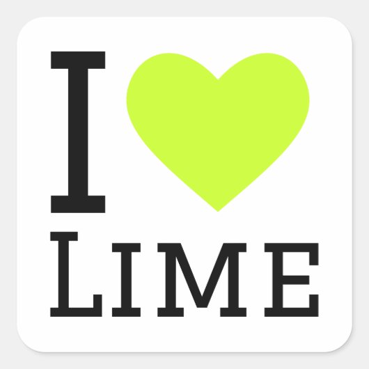 Sticker Carré J'aime la chaux (Devant)