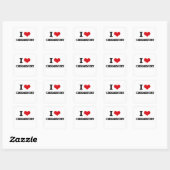 Sticker Carré J'aime la chimie (Feuille)