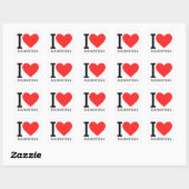 Sticker Carré J'aime la comptabilité (Feuille)