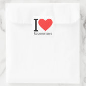 Sticker Carré J'aime la comptabilité (Sac)