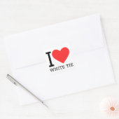 Sticker Carré J'aime la cravate blanche (Enveloppe)