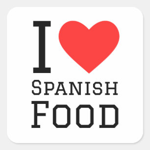 Sticker Carré J'aime la cuisine espagnole
