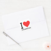 Sticker Carré J'aime la dalmate (Enveloppe)