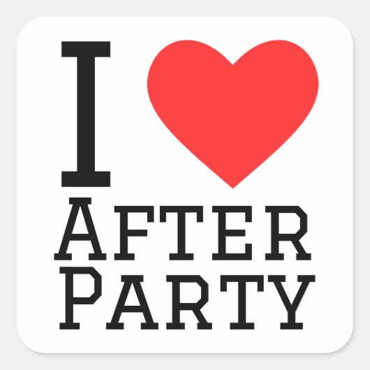 Sticker Carré j'aime la fête (Devant)
