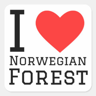 Sticker Carré J'aime la forêt norvégienne