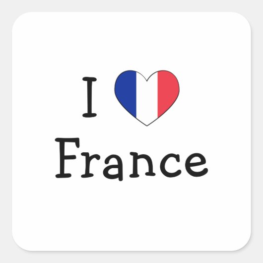 Sticker Carré J'aime la France (Devant)