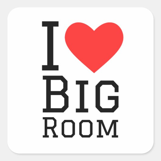 Sticker Carré J'aime la grande chambre (Devant)