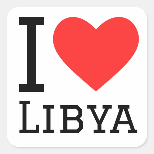 Sticker Carré J'aime la libye (Devant)
