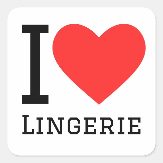 Sticker Carré J'aime la lingerie (Devant)