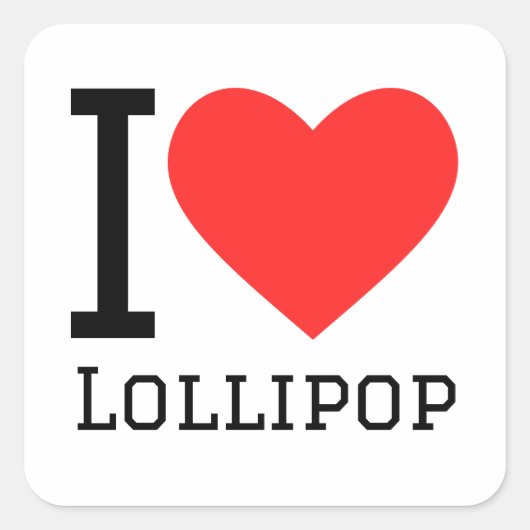 Sticker Carré J'aime la lollipop (Devant)