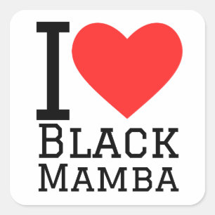 Sticker Carré J'aime la mamba noire