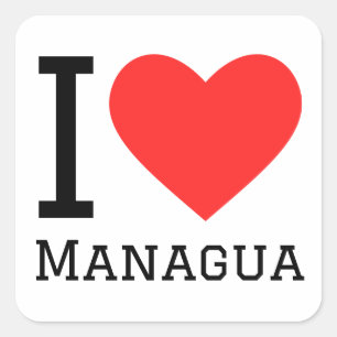 Sticker Carré J'aime la managua