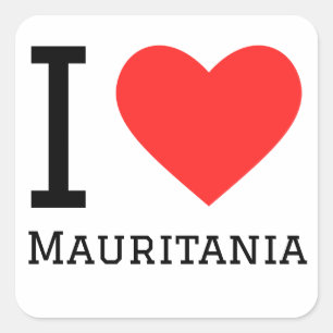 Sticker Carré J'aime la mauritanie