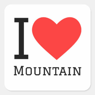 Sticker Carré J'aime la montagne