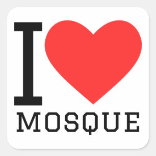 Sticker Carré J'aime la mosquée