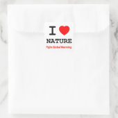 Sticker Carré J'aime la nature (Sac)
