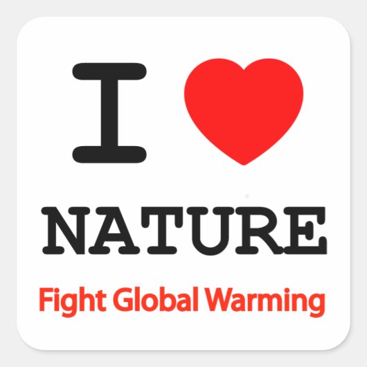Sticker Carré J'aime la nature (Devant)