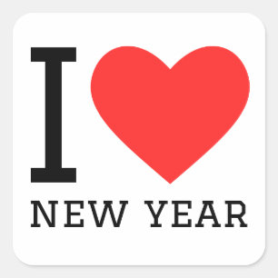 Sticker Carré J'aime la nouvelle année