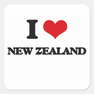 Sticker Carré J'aime la Nouvelle Zélande