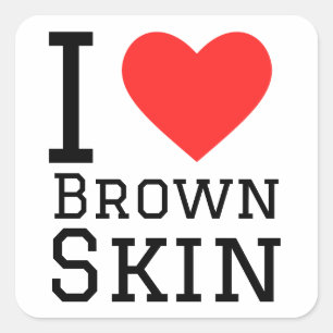 Sticker Carré J'aime la peau brune