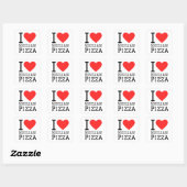 Sticker Carré J'aime la pizza sicilienne (Feuille)